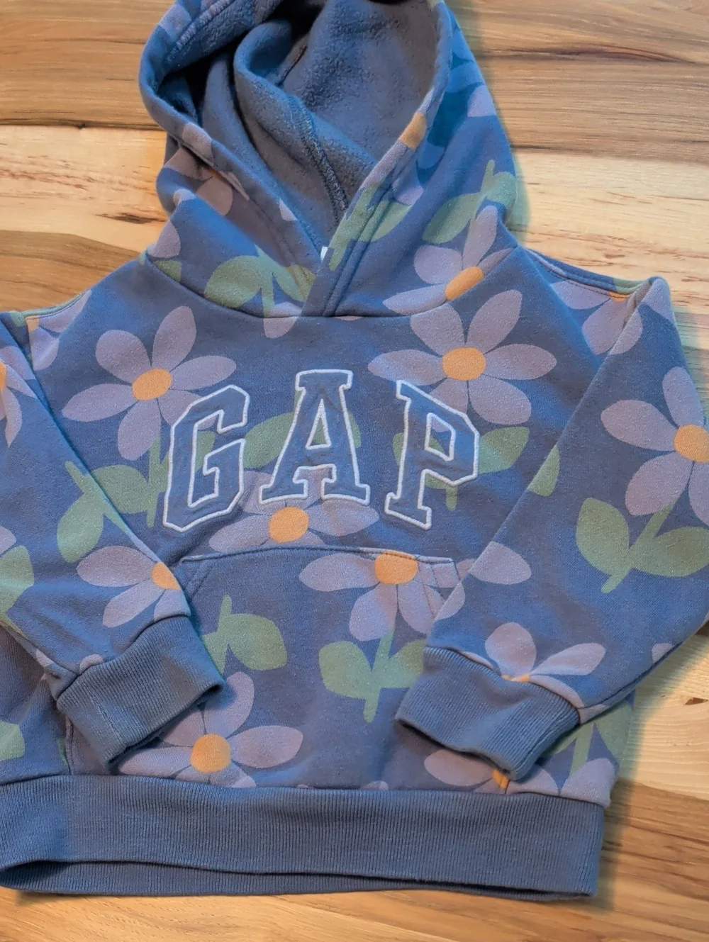 GAP Purple Floral Hoodie with Yellow Centers